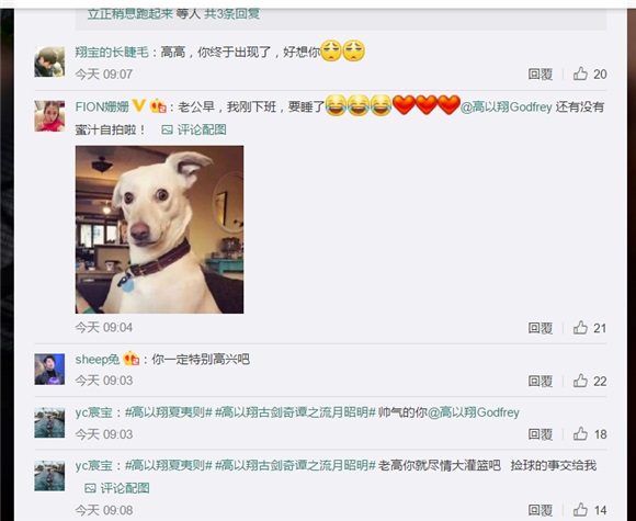 高以翔打个球 粉丝都被帅到晕了
