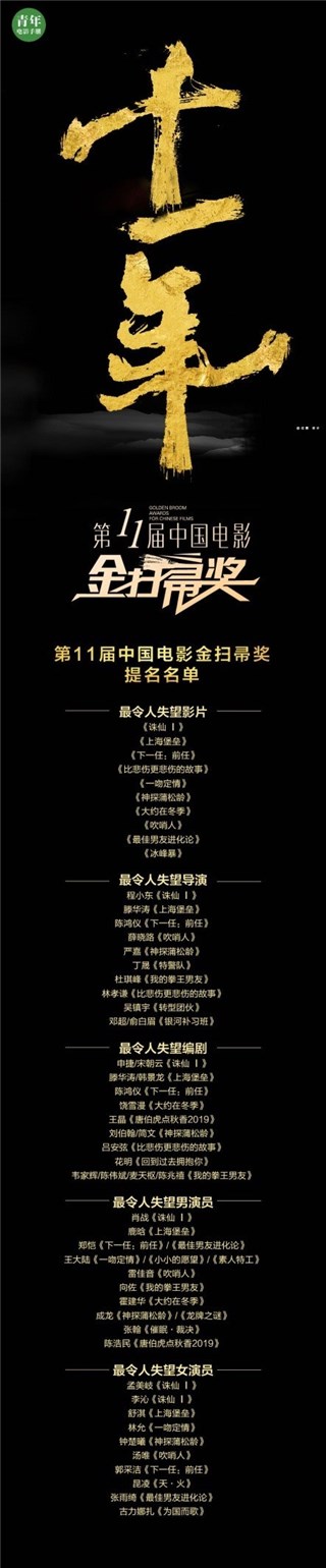 第11届中国电影金扫帚奖提名名单