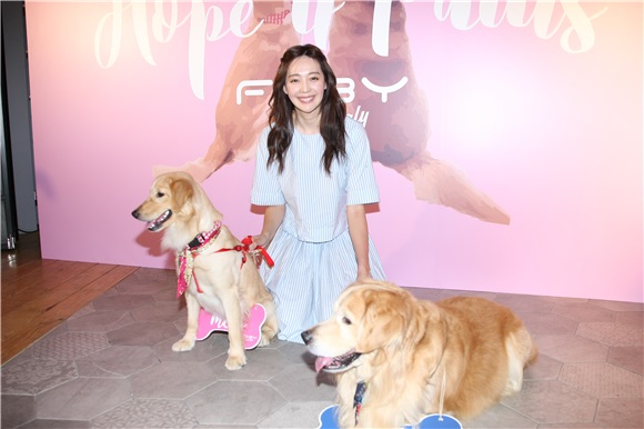 王心恬出席黄金猎犬特调公益指彩记者会
