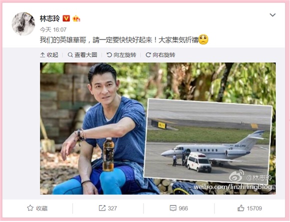 林志玲感同身受 为刘德华祈祷