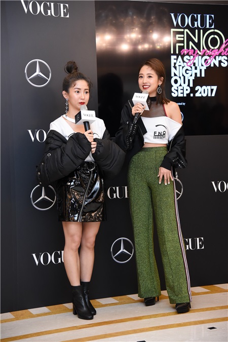 郭书瑶、吴映洁出席FNO全球购物夜起跑发布会
