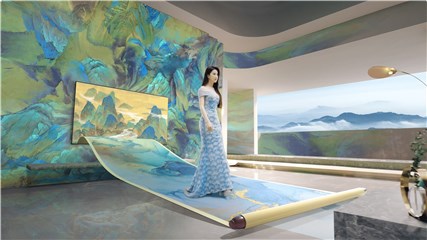 (配图4-代言人刘亦菲走出画轴,连结客厅美学)