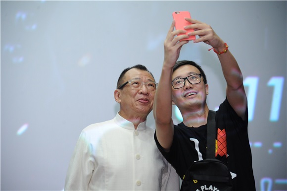 张家辉、佘诗曼、许绍雄为电影《使徒行者》宣传