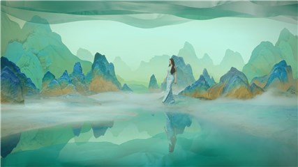 (配图2-代言人刘亦菲徜徉在千里江山图)
