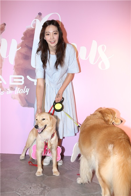 王心恬出席黄金猎犬特调公益指彩记者会