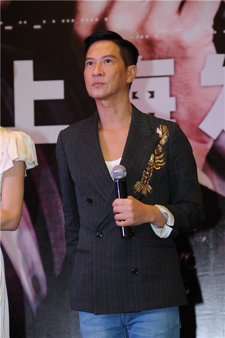 张家辉、佘诗曼、许绍雄为电影《使徒行者》宣传