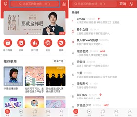 (网易云音乐首页“热搜榜”入口)