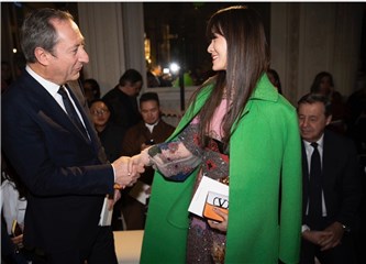 (田海蓉与品牌首席执行官Stefano Sassi)
