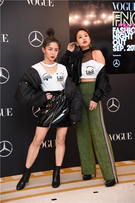郭书瑶、吴映洁出席FNO全球购物夜起跑发布会