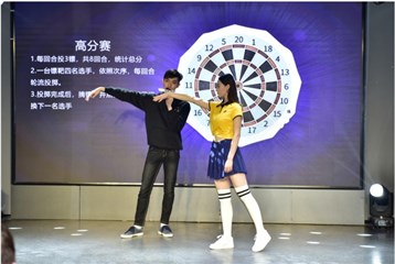 【世界超模大赛全国总冠军胡樵现场展示飞镖动作】