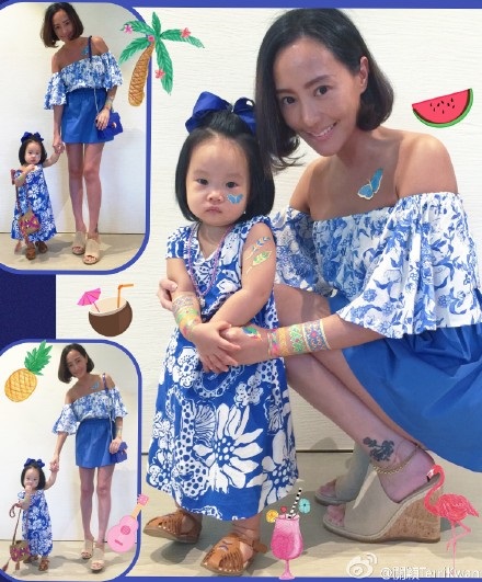 关颖与女儿CC秀母女装 辣妈带萌妹出席生日会
