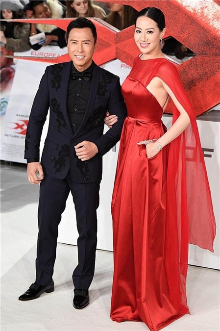 甄子丹携妻亮相极限特工首映 中国风潮爆伦敦