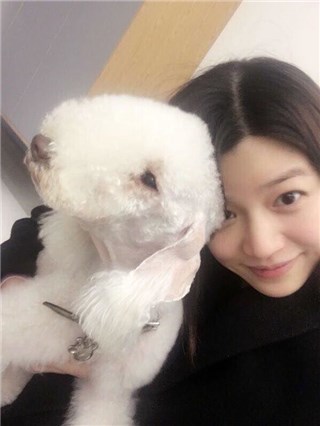 陈妍希抱的是狗还是兔? 粉丝要见小星星