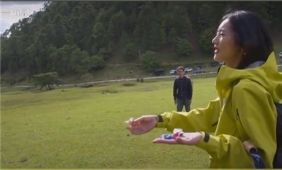 图注:刘雯给毛驴喂糖果