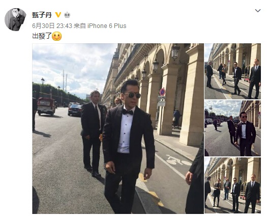 甄子丹帅气亮相中法电影节 西装墨镜尽显绅士风范