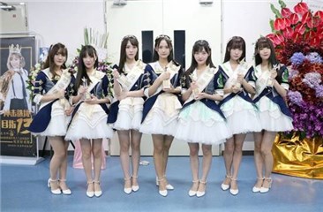 GNZ48进入本届总决选TOP66的七位成员 (左至右:刘倩倩、唐莉佳、郑丹妮、刘力菲、谢蕾蕾、陈珂、张琼予)
