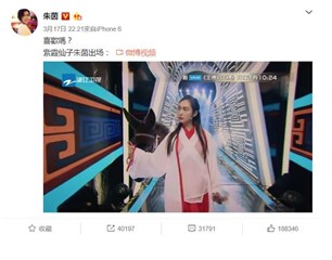 (朱茵重扮紫霞仙子 图/翻摄自朱茵微博)
