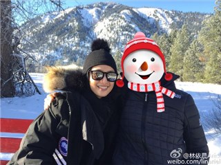 林依晨po雪景放闪照 拿雪人蒙住老公全脸